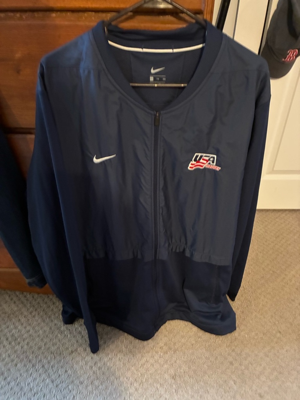 Nike Navy USA hockey Bomber Jacket with Swoosh